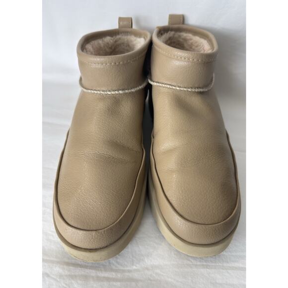 UGG Classic Ultra Mini Leather Boots Tan Women’s Size 9 EU 40 - Picture 3 of 9